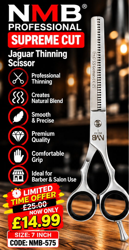 NMB Professional Supreme Cut Jaguar Thinning Scissor 7 Inch – Professional Hair Texturising &amp; Blending Scissors – NMB-575