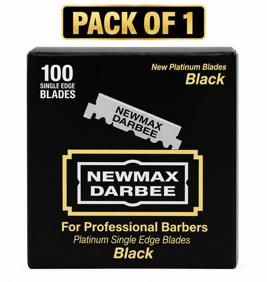 Newmax Darbee Black Platinum Single Edge Razor Blades – 100 Blades for Professional Barbers