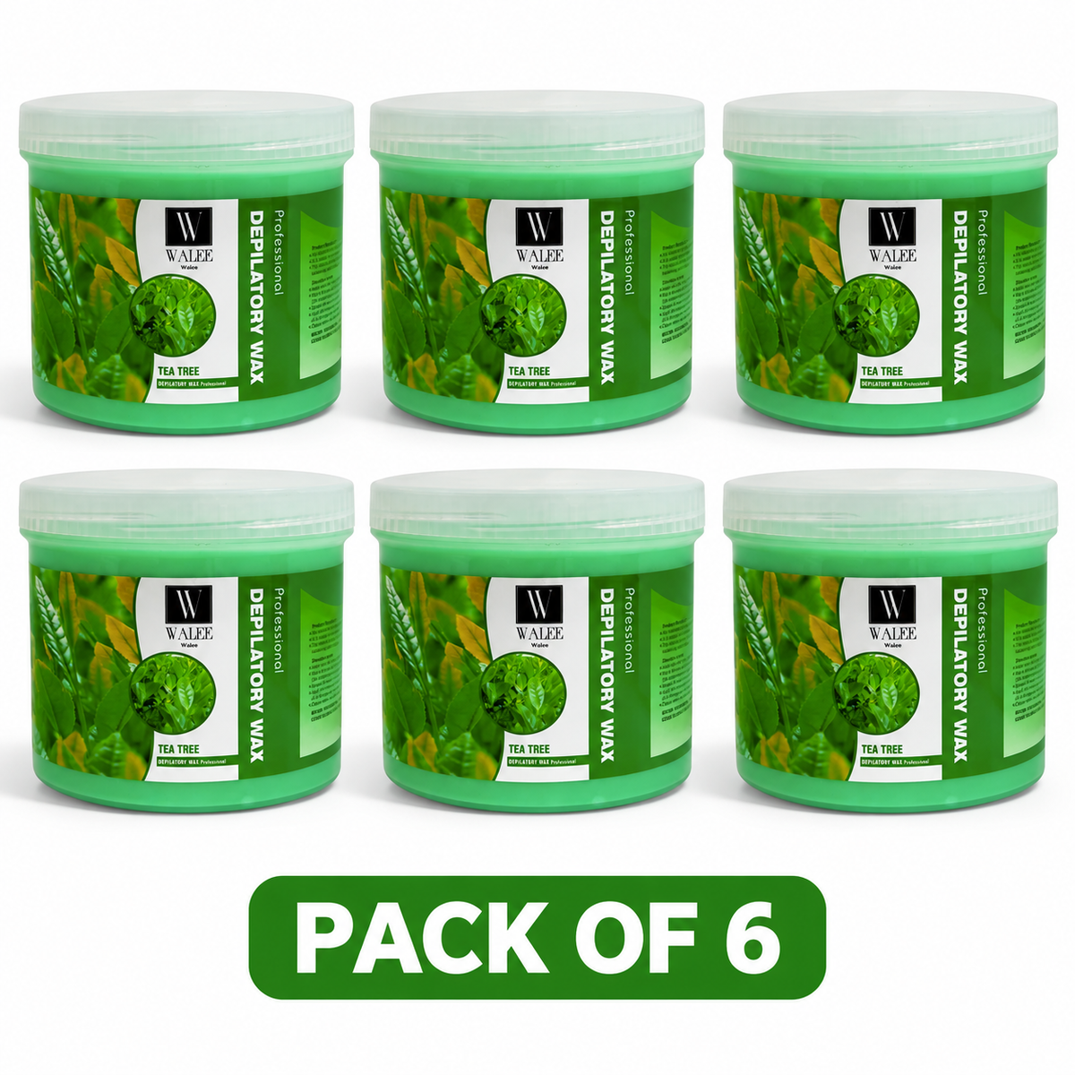 Walee Professional Tea Tree Depilatory Wax – Salon Body Hair Removal Wax 500g