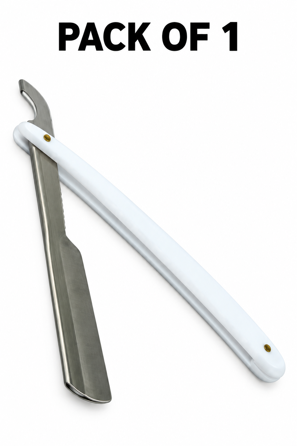 Professional Turkish Barber Razor – Folding Shavette with Replaceable Blade Holder- White