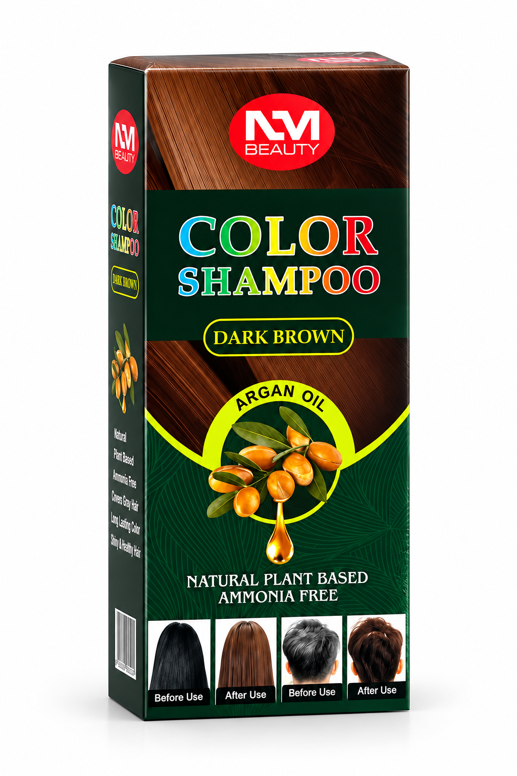 NMB Colour Shampoo with Argan Oil 250ml | Hair Colour Shampoo | Dark Brown