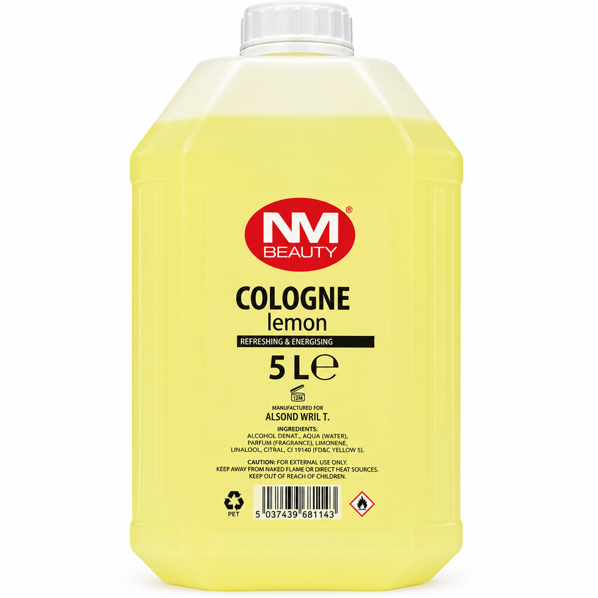 NM Beauty Lemon Aftershave Cologne 5 Litre (5000ml) – Professional Barber Fragrance Refill