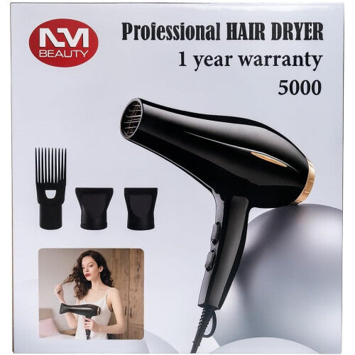 Hair Dryer 5000 Series, AC Motor Light Weight, by NM Beauty