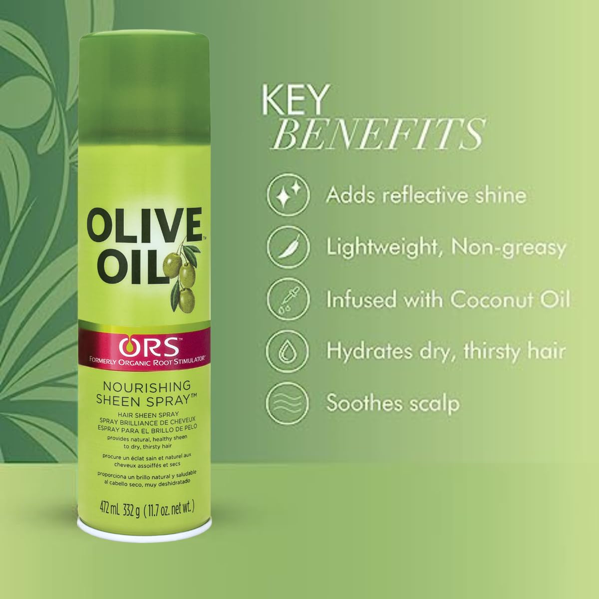 ORGANIC OLIVE OIL NOURISHING SHEEN COCONUT  SPRAY (Pack of 2)